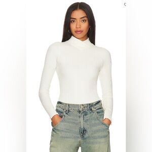 NWT - Free People XYZ Recycled Turtleneck Bodysuit In Ivory - Size XS/S